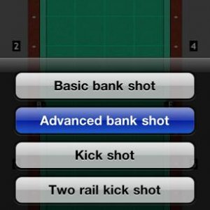 Start new shot and select "Advanced bank shot".