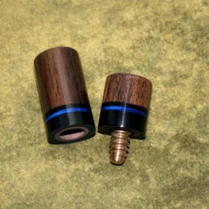 Jim Baxter jps: East Indian Rosewood with Phenolic and Blue veneer rings