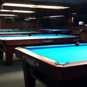 Guys and Dolls...Roanoke VA...after renovation...5 Diamond 9ft tables in the action room.