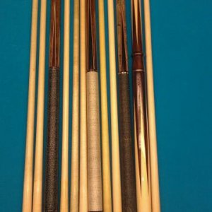 My goods from left to right coker 3 high 3 low dated 7-02 ,coker 3 high 3 low with ivory ferrules and a jacoby hybrid edge dated 5-01 , Rus Espiritu 4