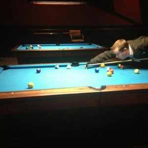 Practicing at Fargo Billiards