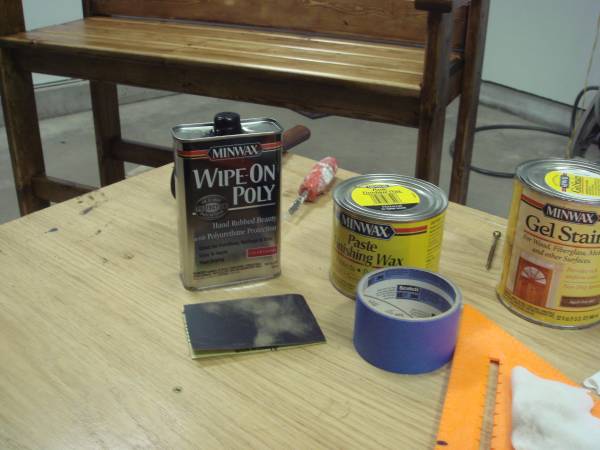 11 poly then sand three times, wax and buff twice