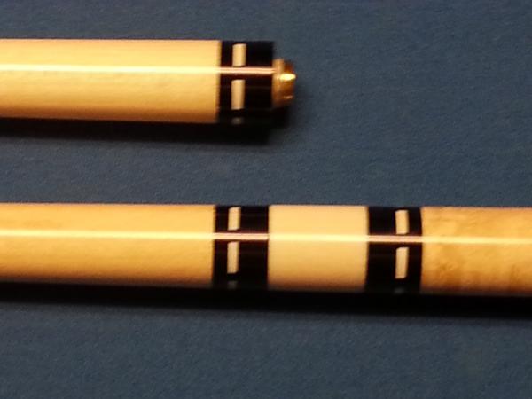 1371962369795 two shafts both have ivory ferrule and 6 ivory rectangleinlays top and bottom of joint.