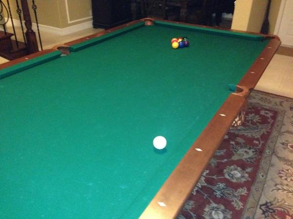 9 foot Gandy Queen Anne Leg Simonis Green 860 Cloth