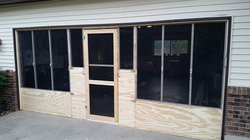 all three sections installed,outside view.