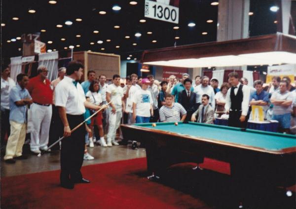 An exhibition match between Alan Hopkins and Earl Strickland around 1991 or 1992