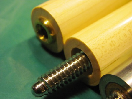 Close up of Mueller pin and shaft connector.  I believe it is 5/16 X 14?