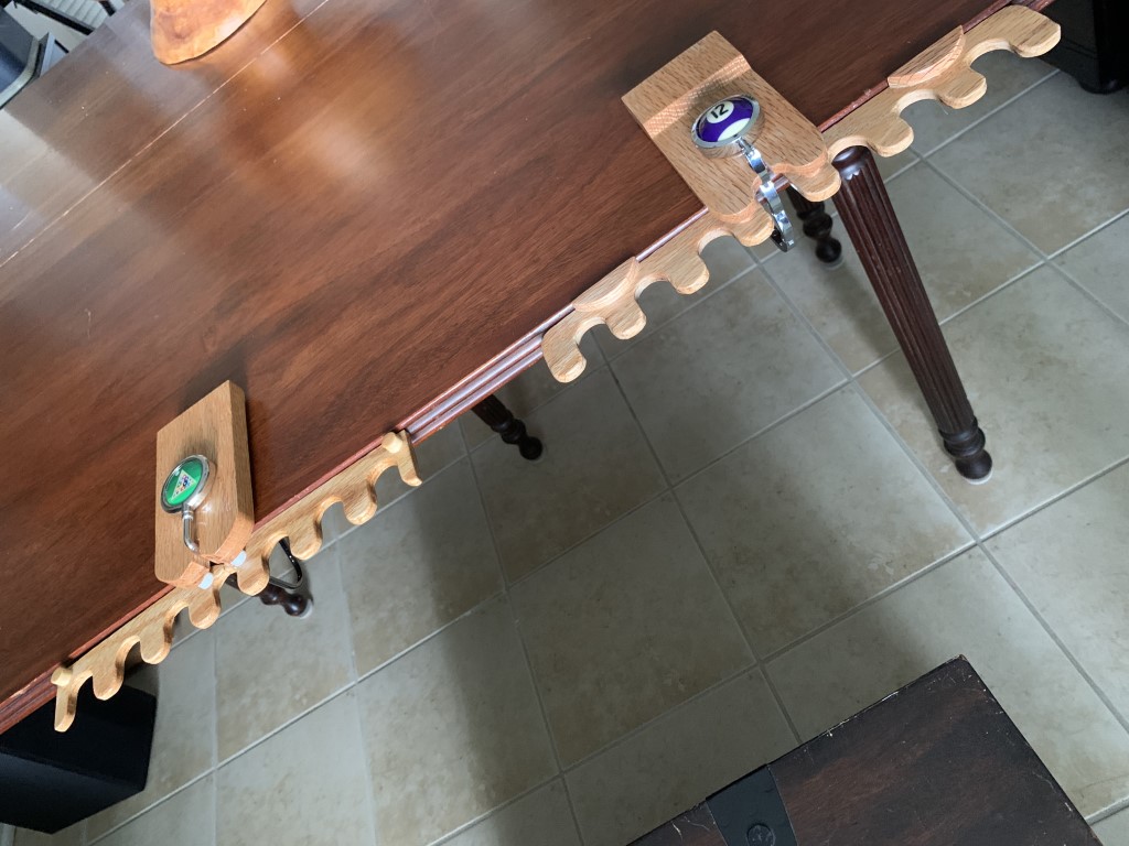 CueRest version 1 and version 2 w Bag Hooks