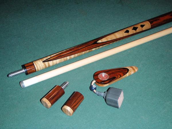 CURLY MAPLE,COCOBOLO HANDLE AND BUTTERFLY POINTS.
MATCHING JP'S & CHALKER.