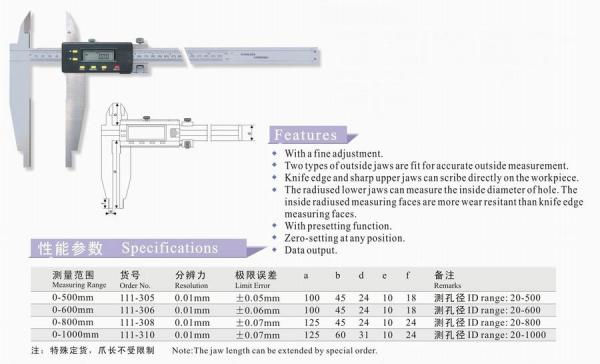 Digital Calipers with Two Types of O.D Jaws ( Type C)