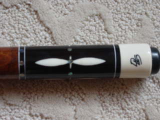Ebony butt sleeve with ivory propellers and abalone dots