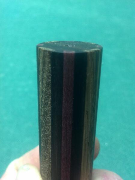 Ebony with 1/4 Zebra wood and 1/8 purple Heart