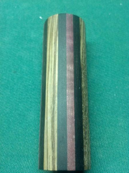 Ebony with 1/4 Zebra wood and 1/8 purple Heart