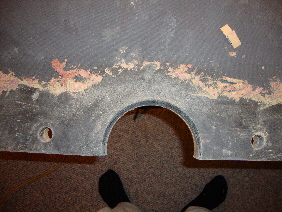 Excess glue on table surface
