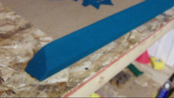 Finished corner pocket end.