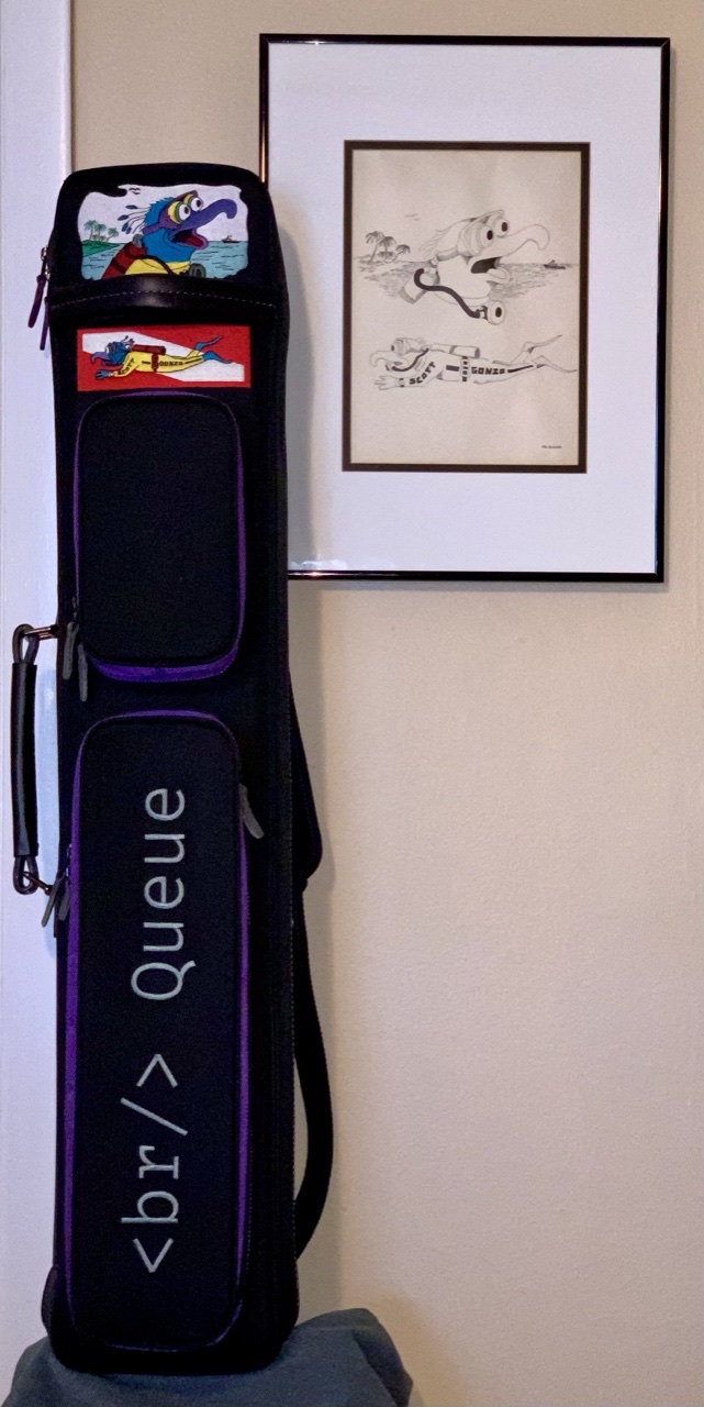 Full case next to drawing