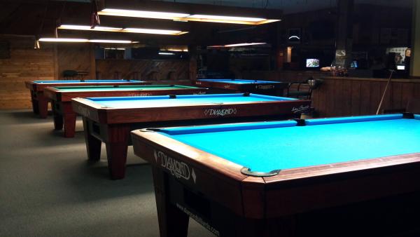 Guys and Dolls...Roanoke VA...after renovation...5 Diamond 9ft tables in the action room.