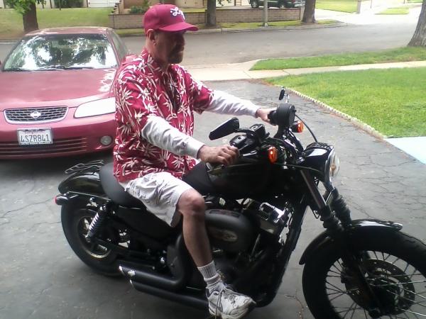 Harley Nightster,runs strong.Sometimes to much for the old Hitman!!!