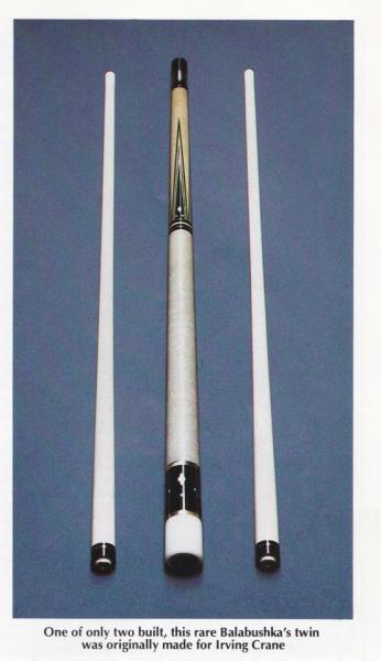 In the spring of '91, I was reading an article on collectible pool cues in the current issue of "Snap" magazine, and this picture was included as an e