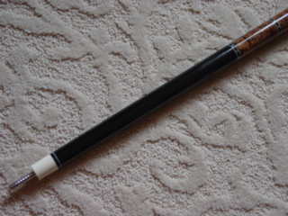 Ivory joint and ebony forearm of Kurt's cue