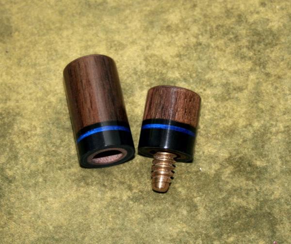 Jim Baxter jps: East Indian Rosewood with Phenolic and Blue veneer rings