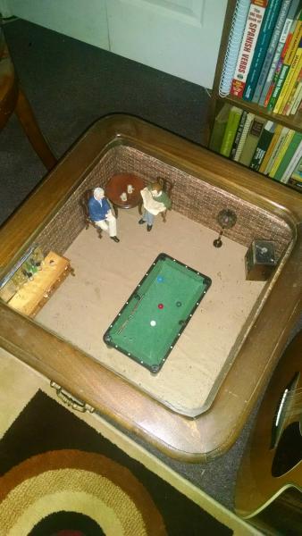 Mini pool room diorama