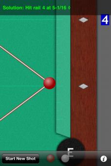 Note the point on the rail the BSC calculates is the point of contact.  Where the ball must make contact with the rail.  This is not your aim point.  