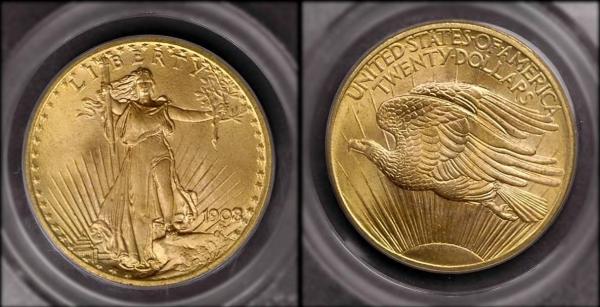 PCGS 1908 MS66 (wells fargo) No Motto
