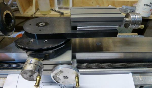 Pic-12 Assembled Radius thingy On Lathe