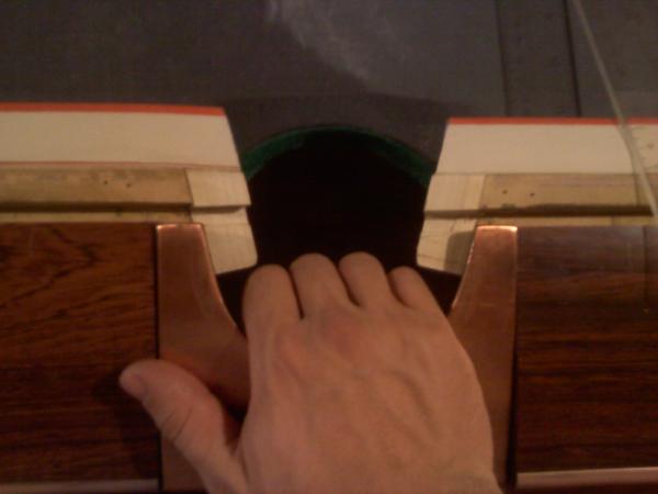 side pocket with rail extensions -before modification - I can't fit my hand in the pocket!