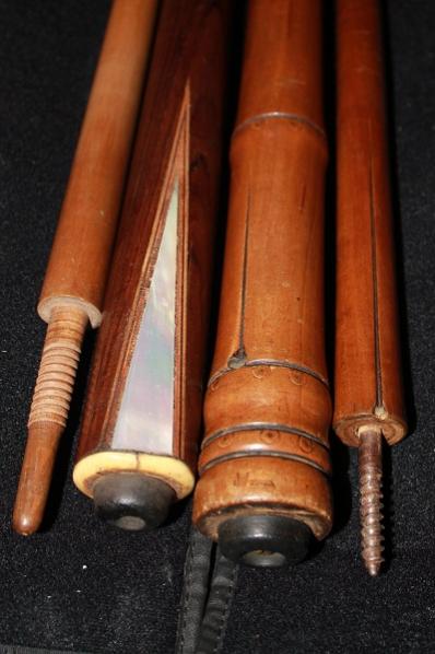 Snooker cues from the late 1800s early 1900s