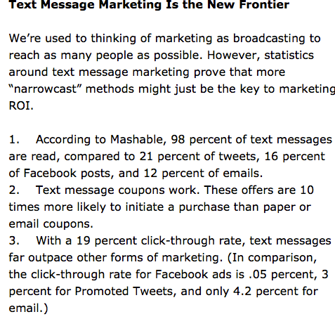 Text Messaging is the New Frontier