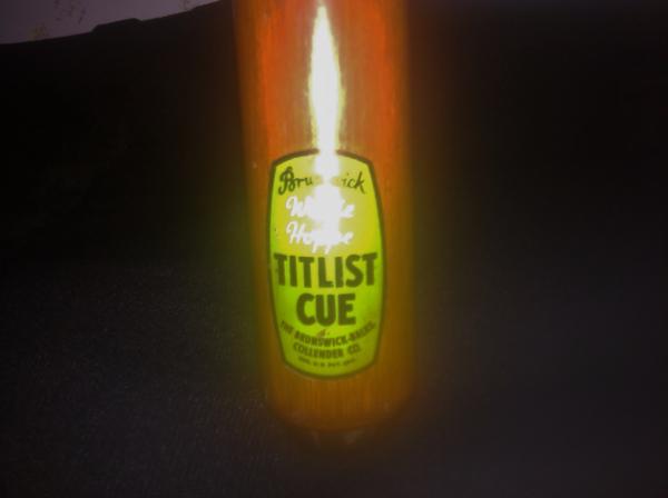 The label is in the top 5% that I have personally seen without the cue ever seeing a restoration specialist. The curly B in brunswick dates the cue  f