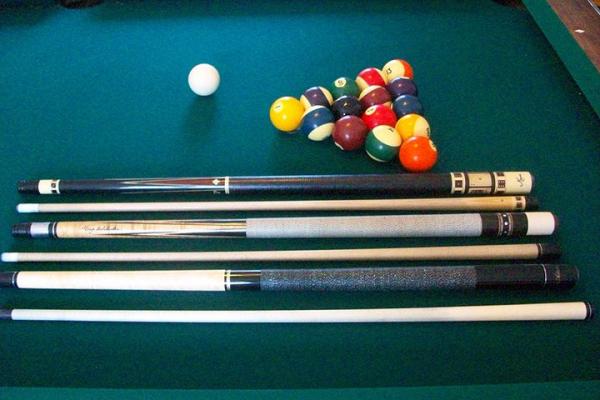 Top to Bottom:
Meucci Gambler 3 with Custom Leather Wrap
Balabushka - Discontinued, made in '87
Action Jump/Break Cue