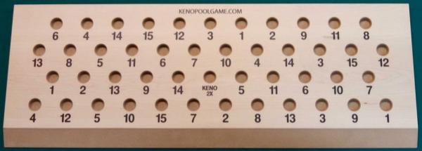 unfinished keno pool board