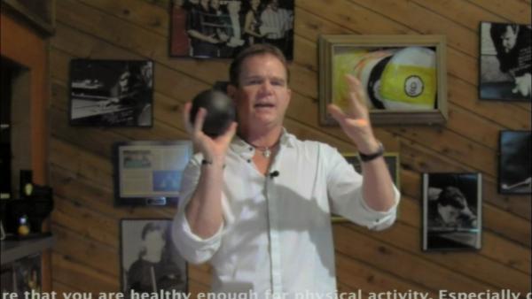 Using a 16 pnd. Shot Put to develop hand/finger strength.